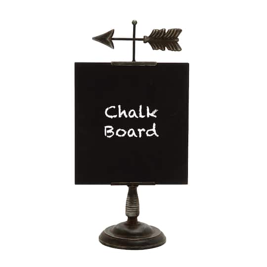 20" Black Metal Farmhouse Chalkboard Sign